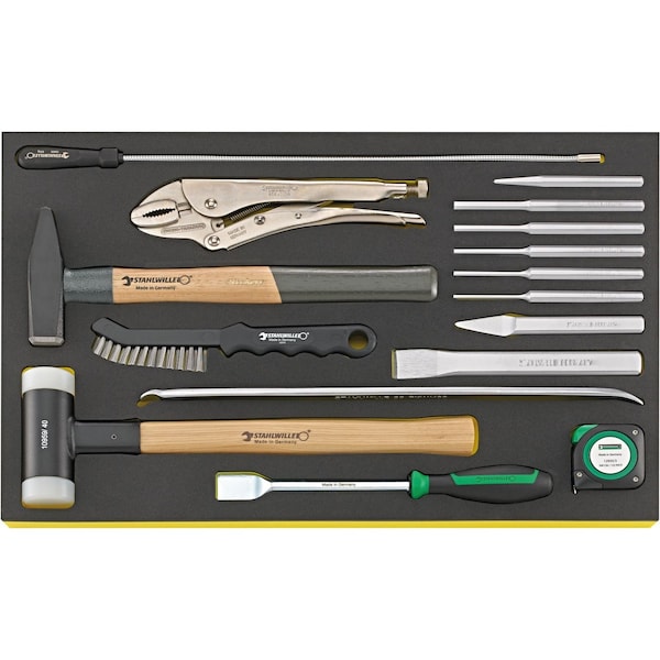 Hammer, chisels etc. i.TCS inlay No.TCS 102-108/10957/10960/16 3/3-tray16-pcs.